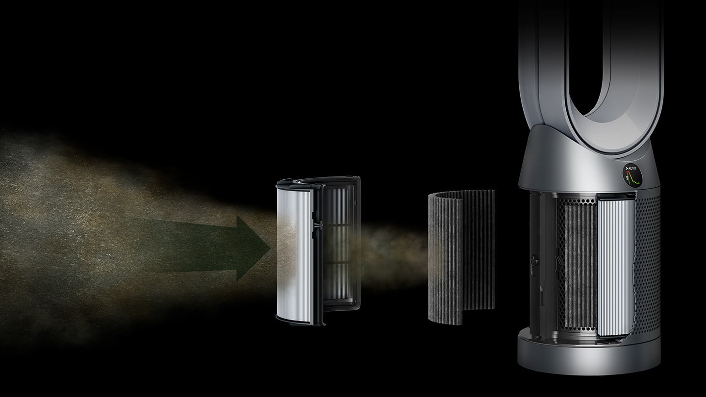 The filters within a Dyson purifier.